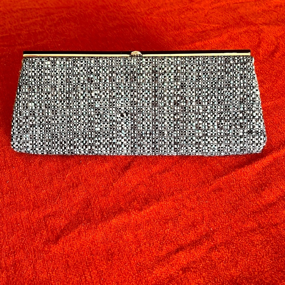 NWT Super looking Banana Republic clutch bag -purse.  Blue, black & white.